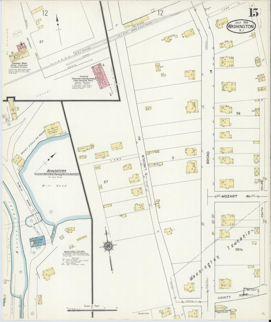 Sanborn Fire Insurance Map from Washington, Warren County, New Jersey (1914), Sheet #0015 - Historic Sanborn Fire Insurance Map Print, vintage old map wall art, antique decor, genealogy gift, New Jersey New Jersey map