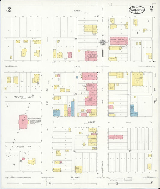 Sanborn Fire Insurance Map from Faulkton, Faulk County, South Dakota (1931), Sheet #0002 - Historic Sanborn Fire Insurance Map Print, vintage old map wall art, antique decor, genealogy gift, South Dakota South Dakota map