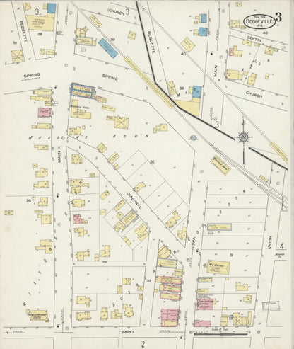Sanborn Fire Insurance Map from Dodgeville, Iowa County, Wisconsin (1915), Sheet #0003 - Complete Map Set gallery image, historic Sanborn map, vintage wall art, Wisconsin Wisconsin