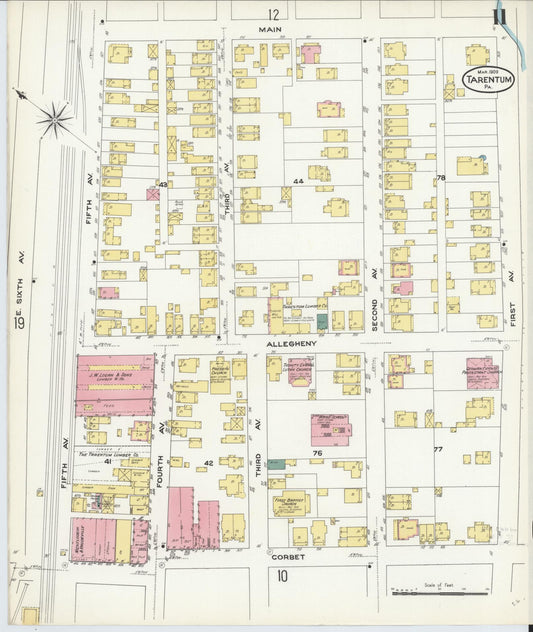 Sanborn Fire Insurance Map from Tarentum, Allegheny County, Pennsylvania (1909), Sheet #0011 - Historic Sanborn Fire Insurance Map Print, vintage old map wall art, antique decor, genealogy gift, Pennsylvania Pennsylvania map