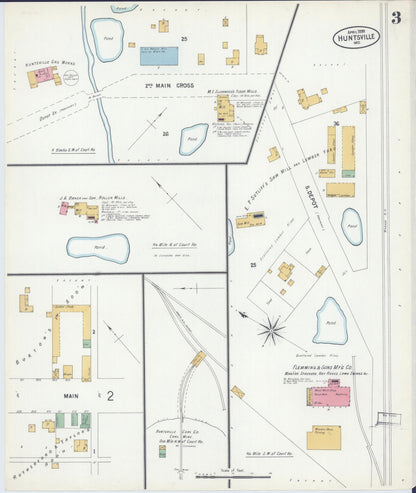 Sanborn Fire Insurance Map from Huntsville, Randolph County, Missouri (1899), Sheet #0003 - Complete Map Set gallery image, historic Sanborn map, vintage wall art, Missouri Missouri