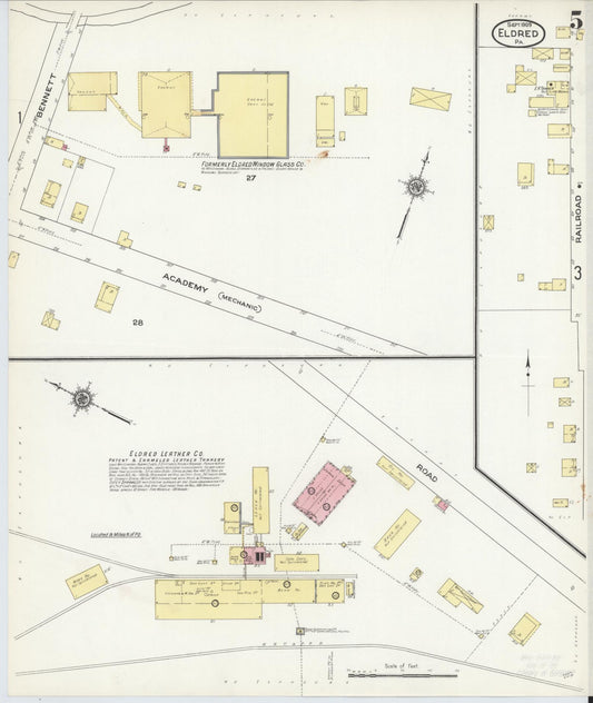 Sanborn Fire Insurance Map from Eldred, McKean County, Pennsylvania (1909), Sheet #0005 - Historic Sanborn Fire Insurance Map Print, vintage old map wall art, antique decor, genealogy gift, Pennsylvania Pennsylvania map