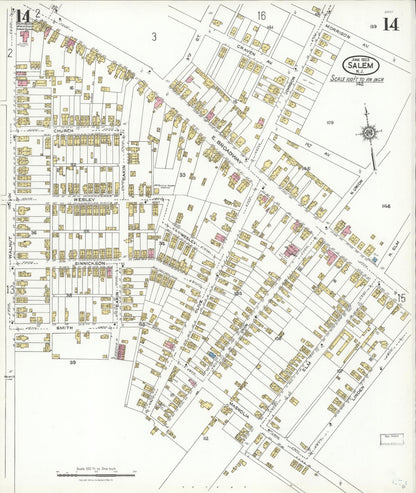 Sanborn Fire Insurance Map from Salem, Salem County, New Jersey (1923), Sheet #0014 - Complete Map Set gallery image, historic Sanborn map, vintage wall art, New Jersey New Jersey
