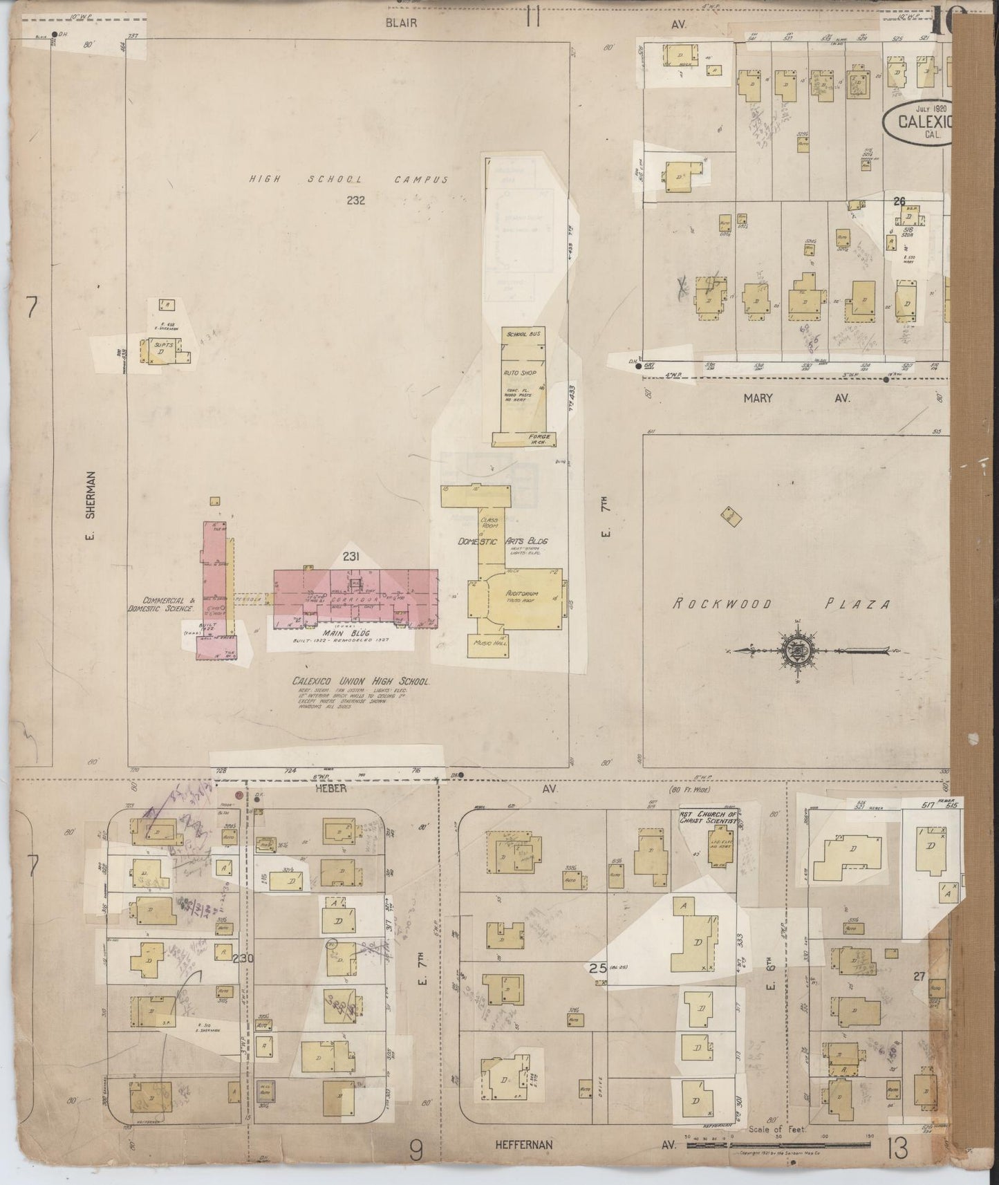Sanborn Fire Insurance Map from Calexico, Imperial County, California (1956), Sheet #0010 - Complete Map Set gallery image, historic Sanborn map, vintage wall art, California California