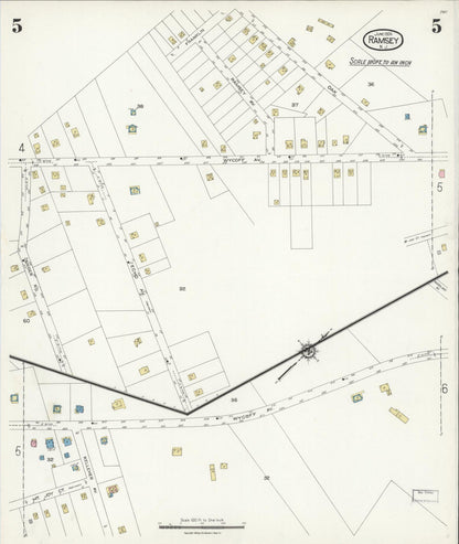 Sanborn Fire Insurance Map from Ramsey, Bergen County, New Jersey (1924), Sheet #0005 - Complete Map Set gallery image, historic Sanborn map, vintage wall art, New Jersey New Jersey