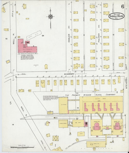 Sanborn Fire Insurance Map from Shingle House, Potter County, Pennsylvania (1919), Sheet #0006 - Historic Sanborn Fire Insurance Map Print, vintage old map wall art, antique decor, genealogy gift, Pennsylvania Pennsylvania map