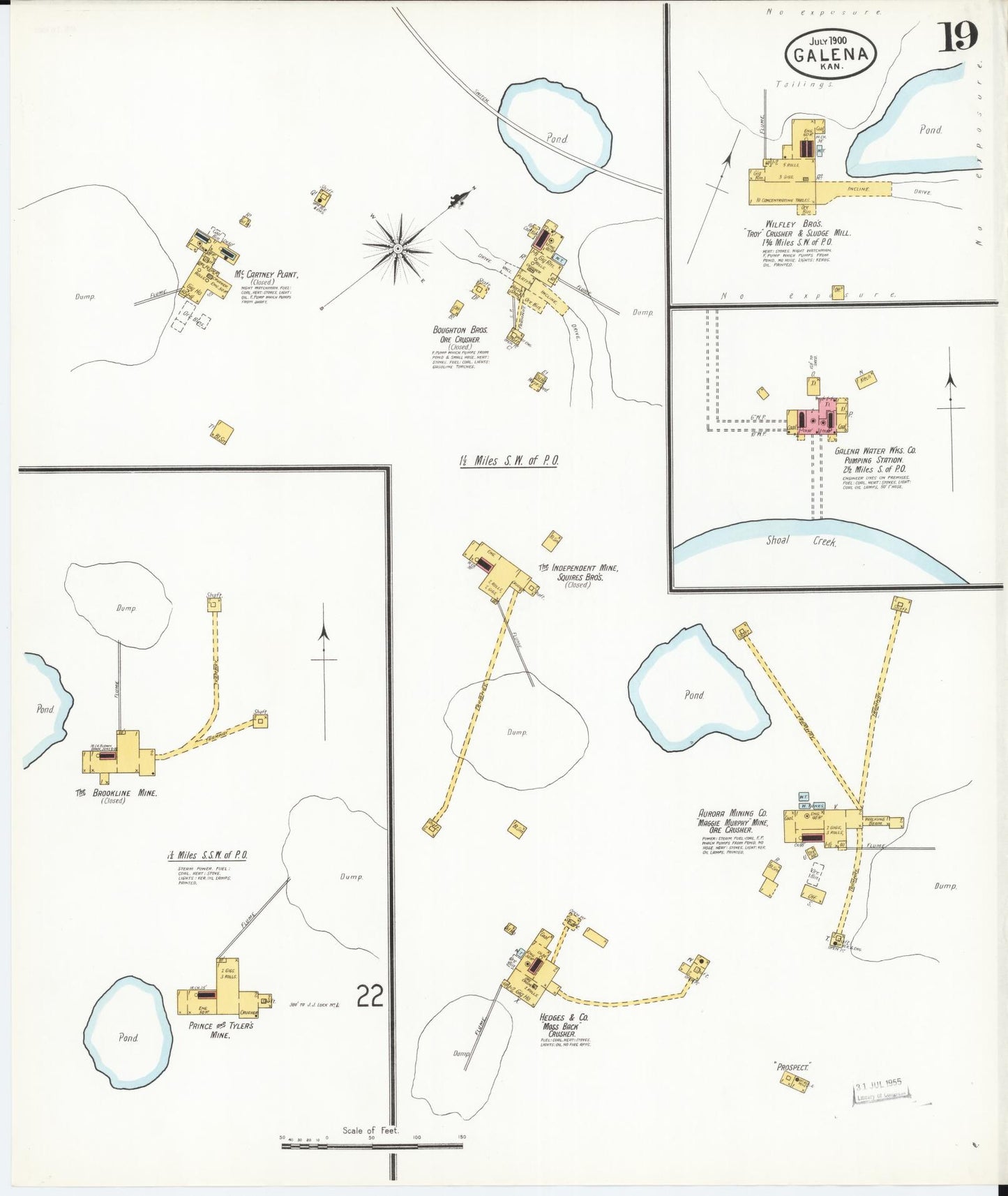 Sanborn Fire Insurance Map from Galena, Cherokee County, Kansas (1900), Sheet #0019 - Complete Map Set gallery image, historic Sanborn map, vintage wall art, Kansas Kansas