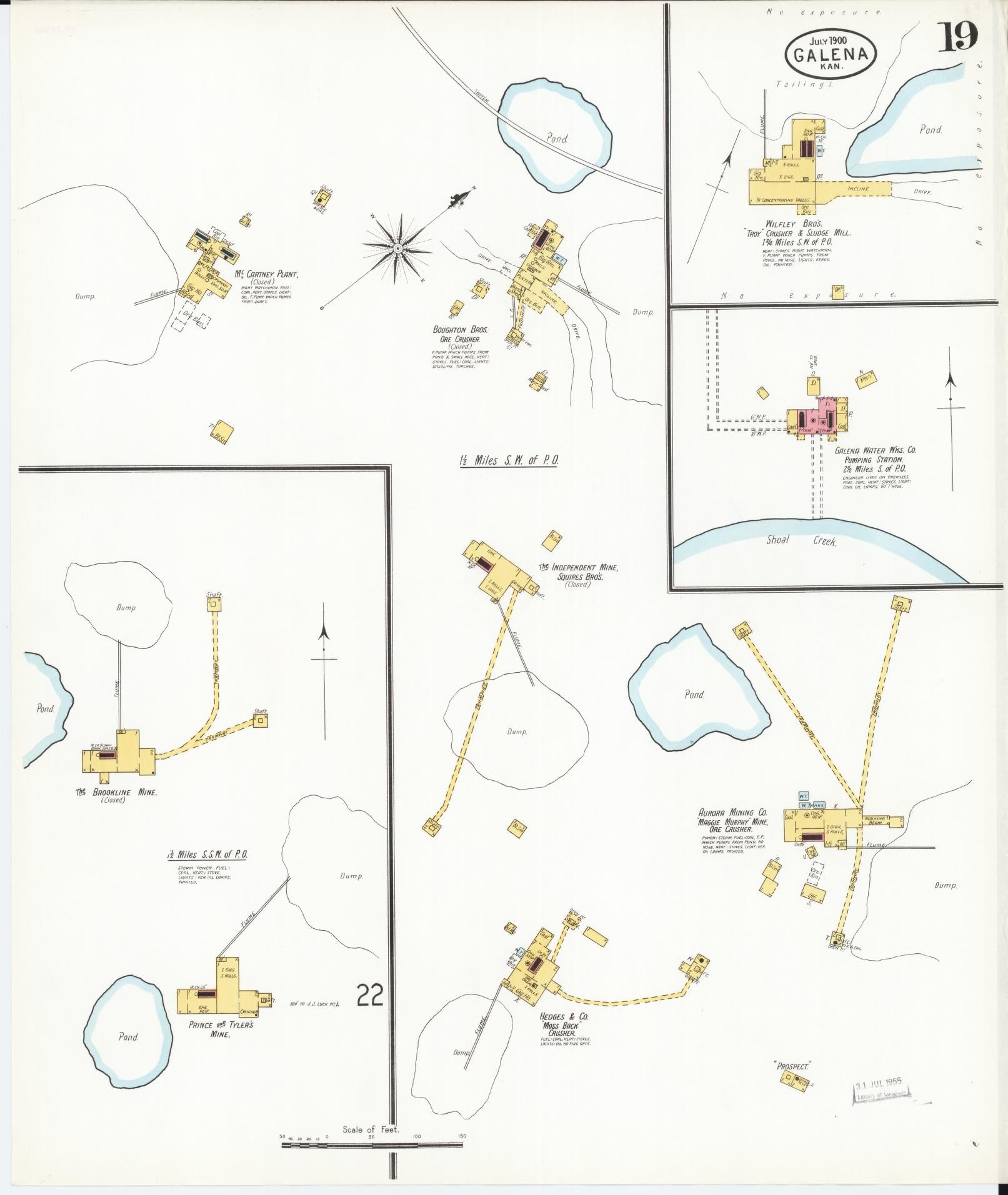 Sanborn Fire Insurance Map from Galena, Cherokee County, Kansas (1900), Sheet #0019 - Complete Map Set gallery image, historic Sanborn map, vintage wall art, Kansas Kansas