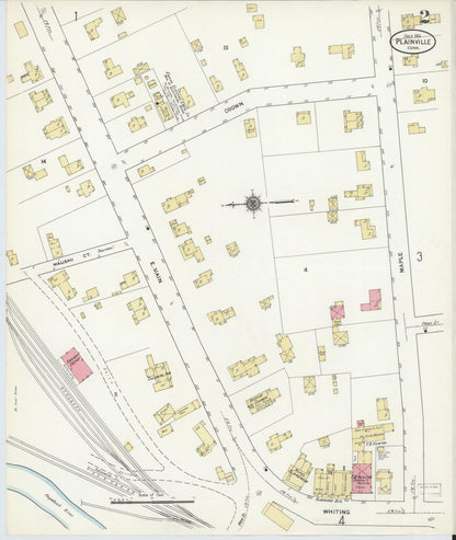 Sanborn Fire Insurance Map from Plainville, Hartford County, Connecticut (1911), Sheet #0002 - Complete Map Set gallery image, historic Sanborn map, vintage wall art, Connecticut Connecticut