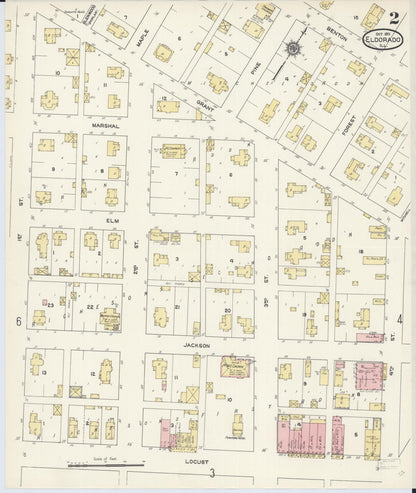 Sanborn Fire Insurance Map from Eldorado, Saline County, Illinois (1911), Sheet #0002 - Complete Map Set gallery image, historic Sanborn map, vintage wall art, Illinois Illinois