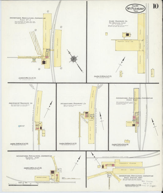 Sanborn Fire Insurance Map from Mount Pleasant, Maury County, Tennessee (1910), Sheet #0010 - Historic Sanborn Fire Insurance Map Print, vintage old map wall art, antique decor, genealogy gift, Tennessee Tennessee map