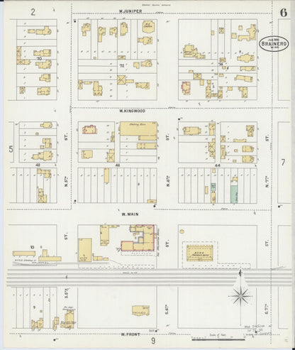 Sanborn Fire Insurance Map from Brainerd, Crow Wing County, Minnesota (1898), Sheet #0006 - Complete Map Set gallery image, historic Sanborn map, vintage wall art, Minnesota Minnesota