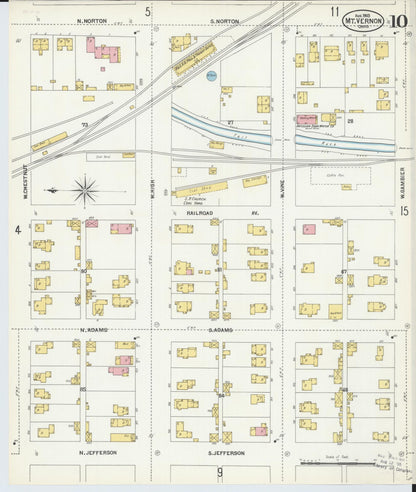 Sanborn Fire Insurance Map from Mount Vernon, Knox County, Ohio (1903), Sheet #0010 - Historic Sanborn Fire Insurance Map Print, vintage old map wall art, antique decor, genealogy gift, Ohio Ohio map