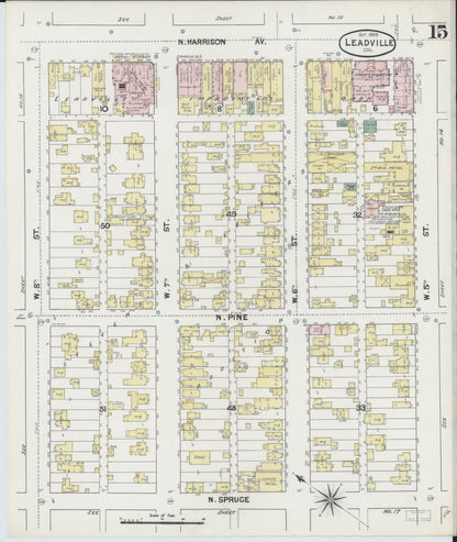 Sanborn Fire Insurance Map from Leadville, Lake County, Colorado (1889), Sheet #0015 - Complete Map Set gallery image, historic Sanborn map, vintage wall art, Colorado Colorado