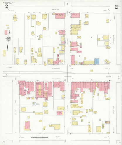 Sanborn Fire Insurance Map from Blackville, Barnwell County, South Carolina (1933), Sheet #0002 - Complete Map Set gallery image, historic Sanborn map, vintage wall art, South Carolina South Carolina