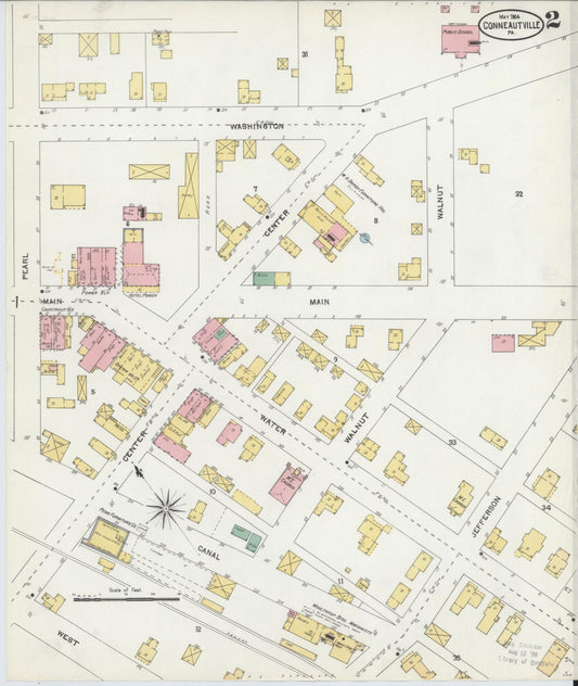 Sanborn Fire Insurance Map from Conneautville, Crawford County, Pennsylvania (1904), Sheet #0002 - Historic Sanborn Fire Insurance Map Print, vintage old map wall art, antique decor, genealogy gift, Pennsylvania Pennsylvania map