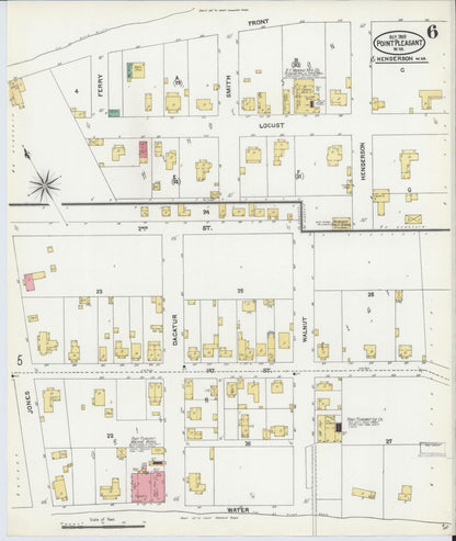 Sanborn Fire Insurance Map from Point Pleasant, Mason County, West Virginia (1905), Sheet #0006 - Complete Map Set gallery image, historic Sanborn map, vintage wall art, West Virginia West Virginia