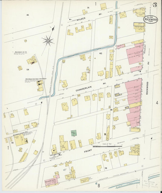 Sanborn Fire Insurance Map from Rockwood, Roane County, Tennessee (1908), Sheet #0003 - Historic Sanborn Fire Insurance Map Print, vintage old map wall art, antique decor, genealogy gift, Tennessee Tennessee map