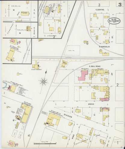 Sanborn Fire Insurance Map from Altamont, Effingham County, Illinois (1898), Sheet #0003 - Complete Map Set gallery image, historic Sanborn map, vintage wall art, Illinois Illinois