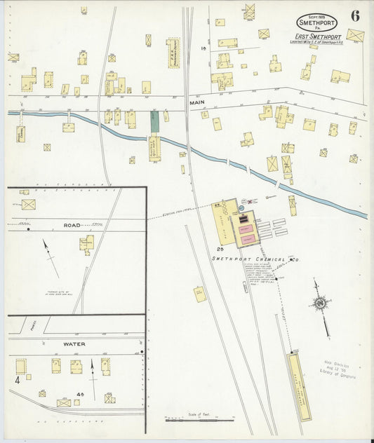 Sanborn Fire Insurance Map from Smethport, McKean County, Pennsylvania (1909), Sheet #0006 - Historic Sanborn Fire Insurance Map Print, vintage old map wall art, antique decor, genealogy gift, Pennsylvania Pennsylvania map