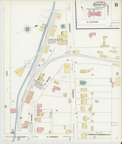 Sanborn Fire Insurance Map from Winchester, Independent Cities, Virginia (1908), Sheet #0011 - Complete Map Set gallery image, historic Sanborn map, vintage wall art, Virginia Virginia