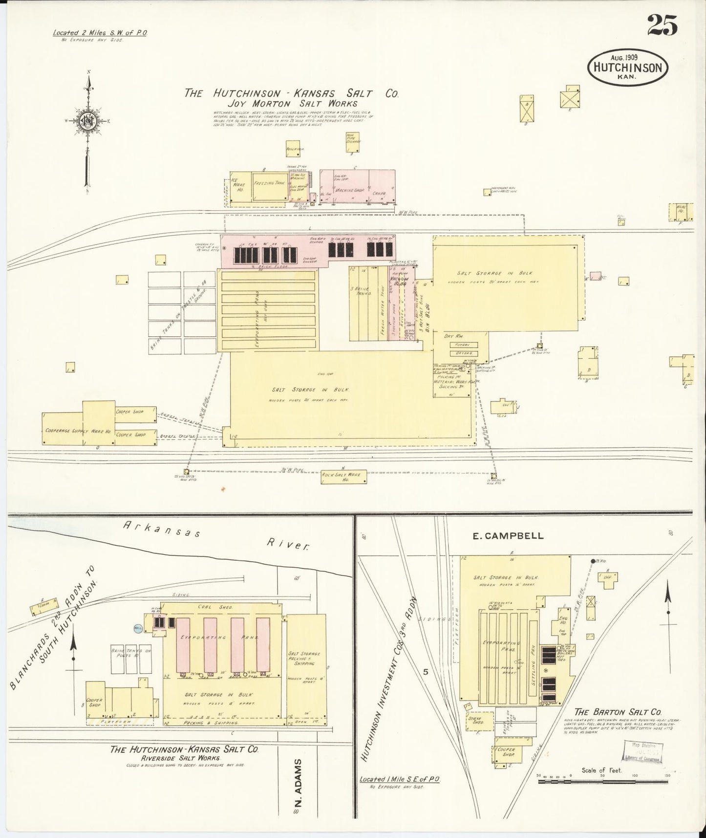 Sanborn Fire Insurance Map from Hutchinson, Reno County, Kansas (1909), Sheet #0025 - Historic Sanborn Fire Insurance Map Print, vintage old map wall art, antique decor, genealogy gift, Kansas Kansas map