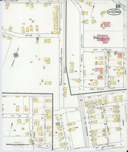 Sanborn Fire Insurance Map from Catlettsburg, Boyd County, Kentucky (1920), Sheet #0010 - Complete Map Set gallery image, historic Sanborn map, vintage wall art, Kentucky Kentucky