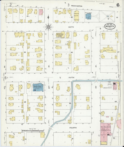 Sanborn Fire Insurance Map from Mendota, La Salle County, Illinois (1909), Sheet #0006 - Complete Map Set gallery image, historic Sanborn map, vintage wall art, Illinois Illinois