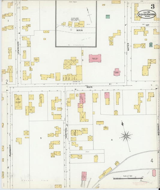 Sanborn Fire Insurance Map from Ashburnham, Worcester County, Massachusetts (1904), Sheet #0003 - Historic Sanborn Fire Insurance Map Print, vintage old map wall art, antique decor, genealogy gift, Massachusetts Massachusetts map