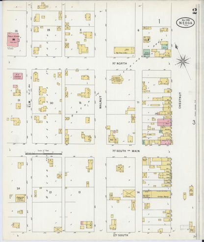 Sanborn Fire Insurance Map from Neoga, Cumberland County, Illinois (1898), Sheet #0002 - Complete Map Set gallery image, historic Sanborn map, vintage wall art, Illinois Illinois