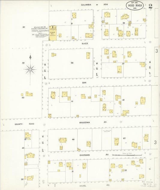 Sanborn Fire Insurance Map from Hood River, Hood River County, Oregon (1902), Sheet #0002 - Historic Sanborn Fire Insurance Map Print, vintage old map wall art, antique decor, genealogy gift, Oregon Oregon map