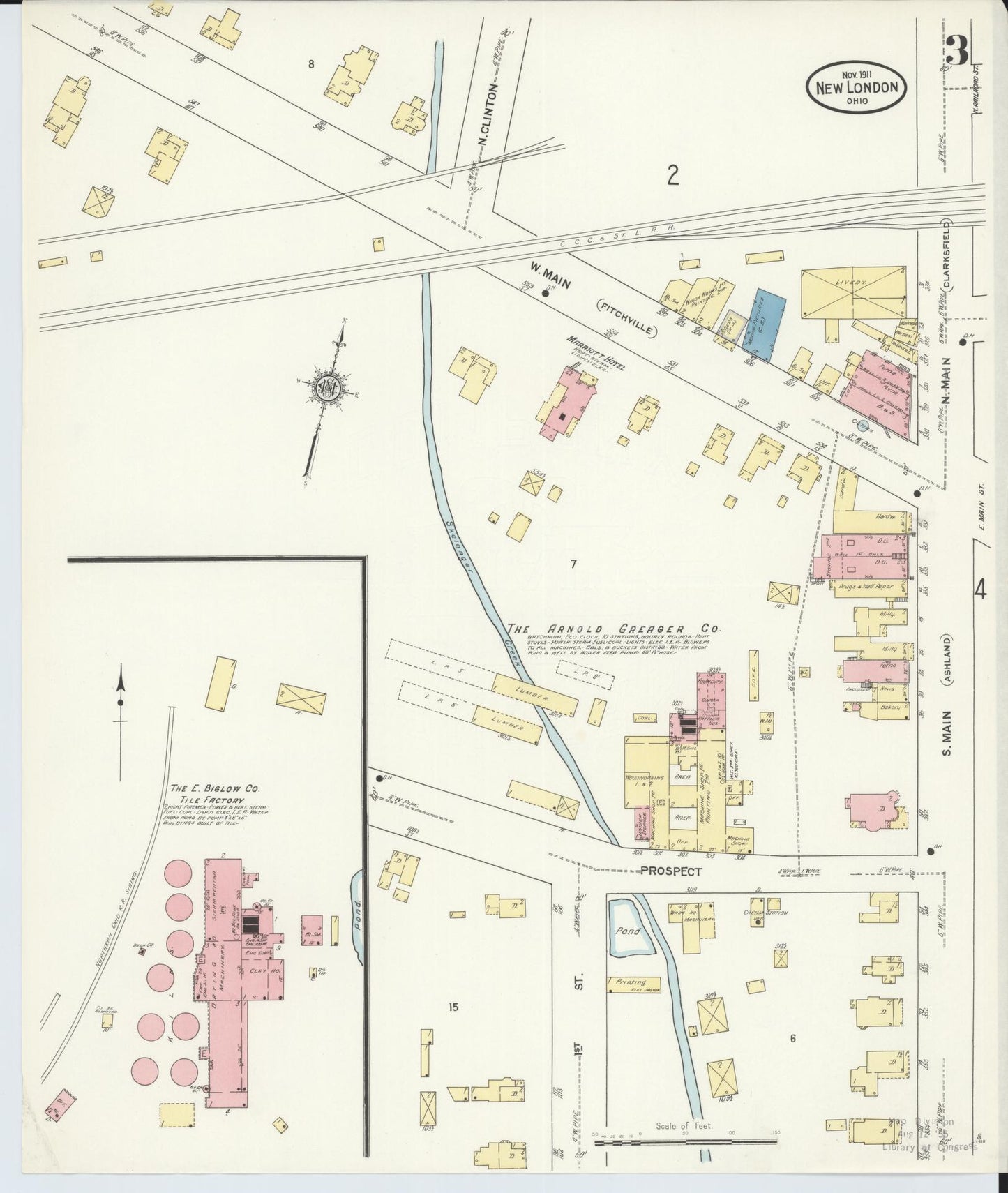 Sanborn Fire Insurance Map from New London, Huron County, Ohio (1911), Sheet #0003 - Complete Map Set gallery image, historic Sanborn map, vintage wall art, Ohio Ohio