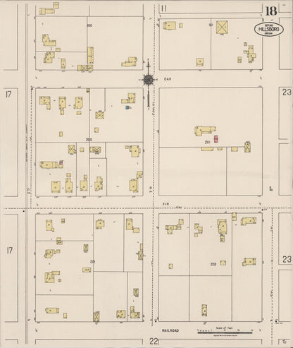 Sanborn Fire Insurance Map from Hillsboro, Washington County, Oregon (1921), Sheet #0018 - Complete Map Set gallery image, historic Sanborn map, vintage wall art, Oregon Oregon