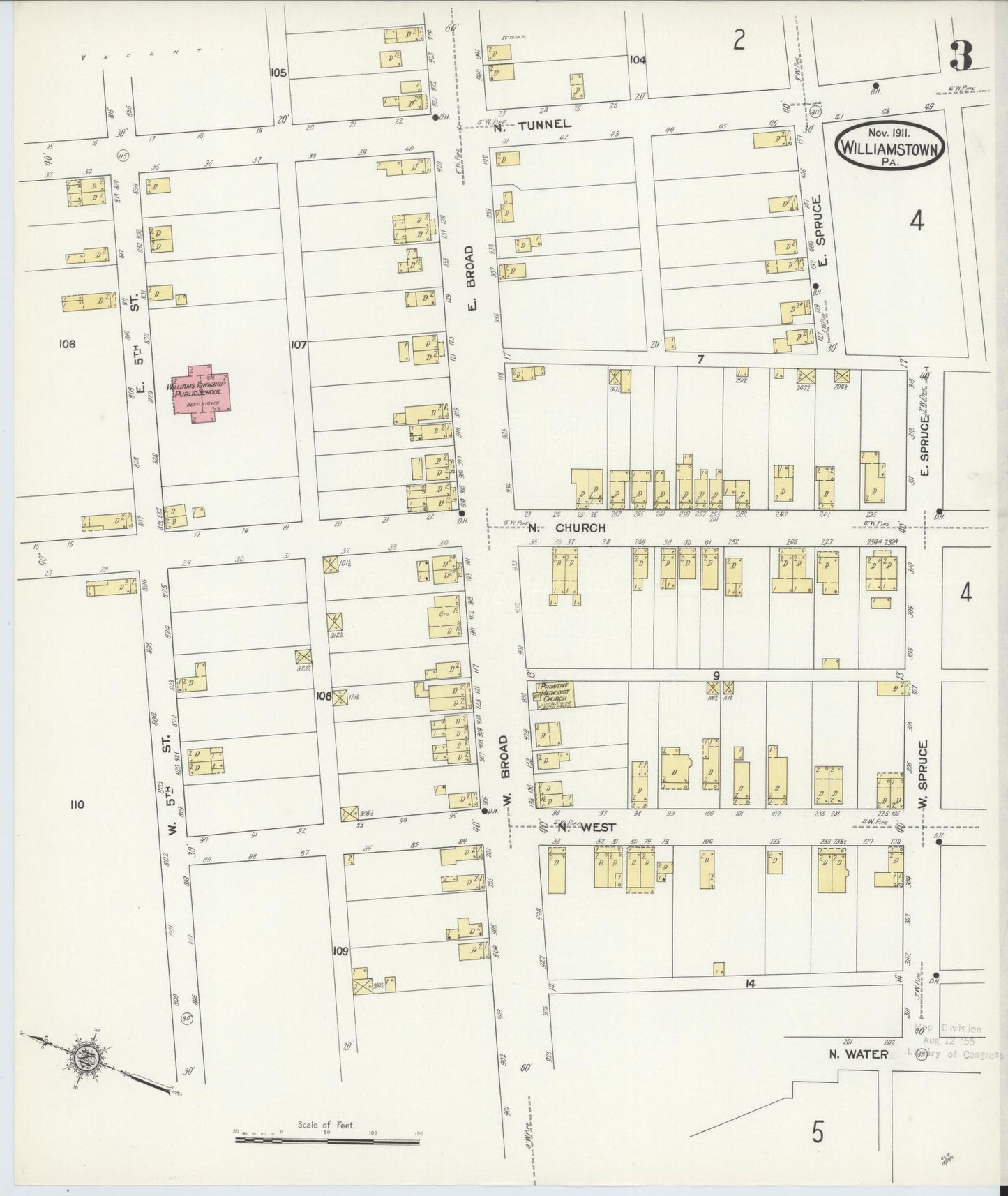 Sanborn Fire Insurance Map from Williamstown, Dauphin County, Pennsylvania (1911), Sheet #0003 - Complete Map Set gallery image, historic Sanborn map, vintage wall art, Pennsylvania Pennsylvania
