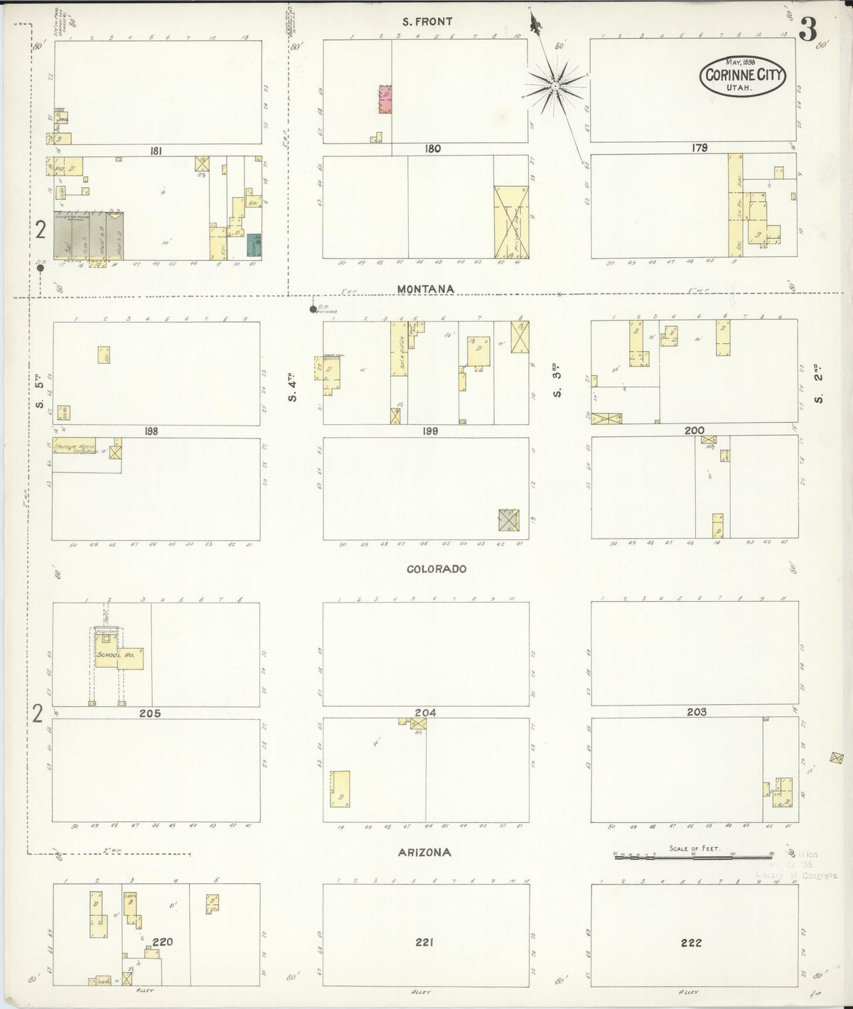 Sanborn Fire Insurance Map from Corinne, Box Elder County, Utah (1898), Sheet #0003 - Historic Sanborn Fire Insurance Map Print, vintage old map wall art, antique decor, genealogy gift, Utah Utah map