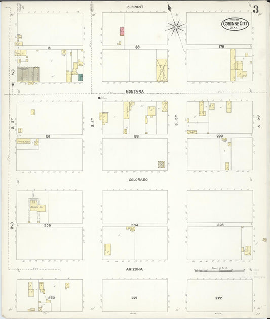Sanborn Fire Insurance Map from Corinne, Box Elder County, Utah (1898), Sheet #0003 - Historic Sanborn Fire Insurance Map Print, vintage old map wall art, antique decor, genealogy gift, Utah Utah map