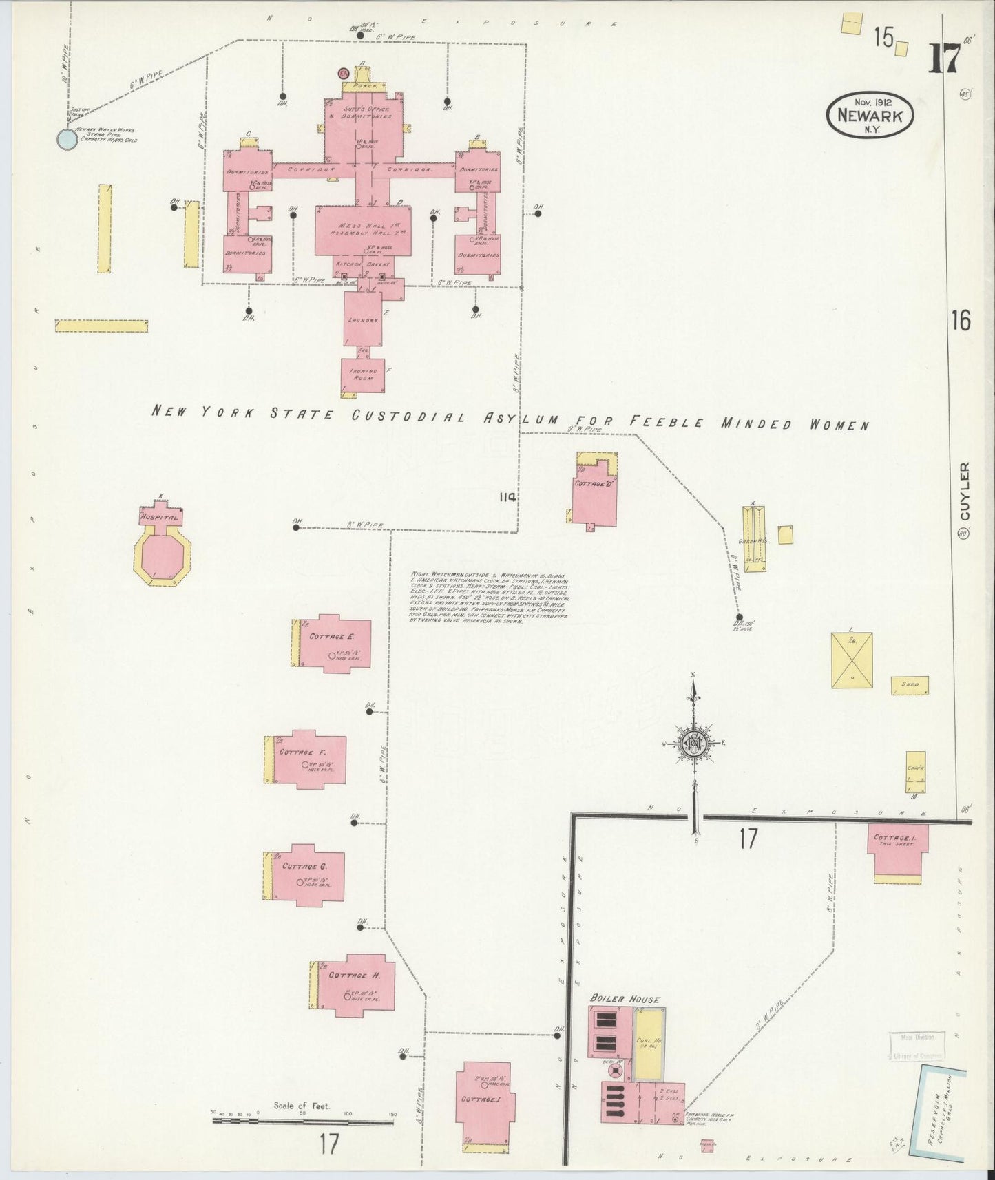 Sanborn Fire Insurance Map from Newark, Wayne County, New York (1912), Sheet #0017 - Complete Map Set gallery image, historic Sanborn map, vintage wall art, New York New York