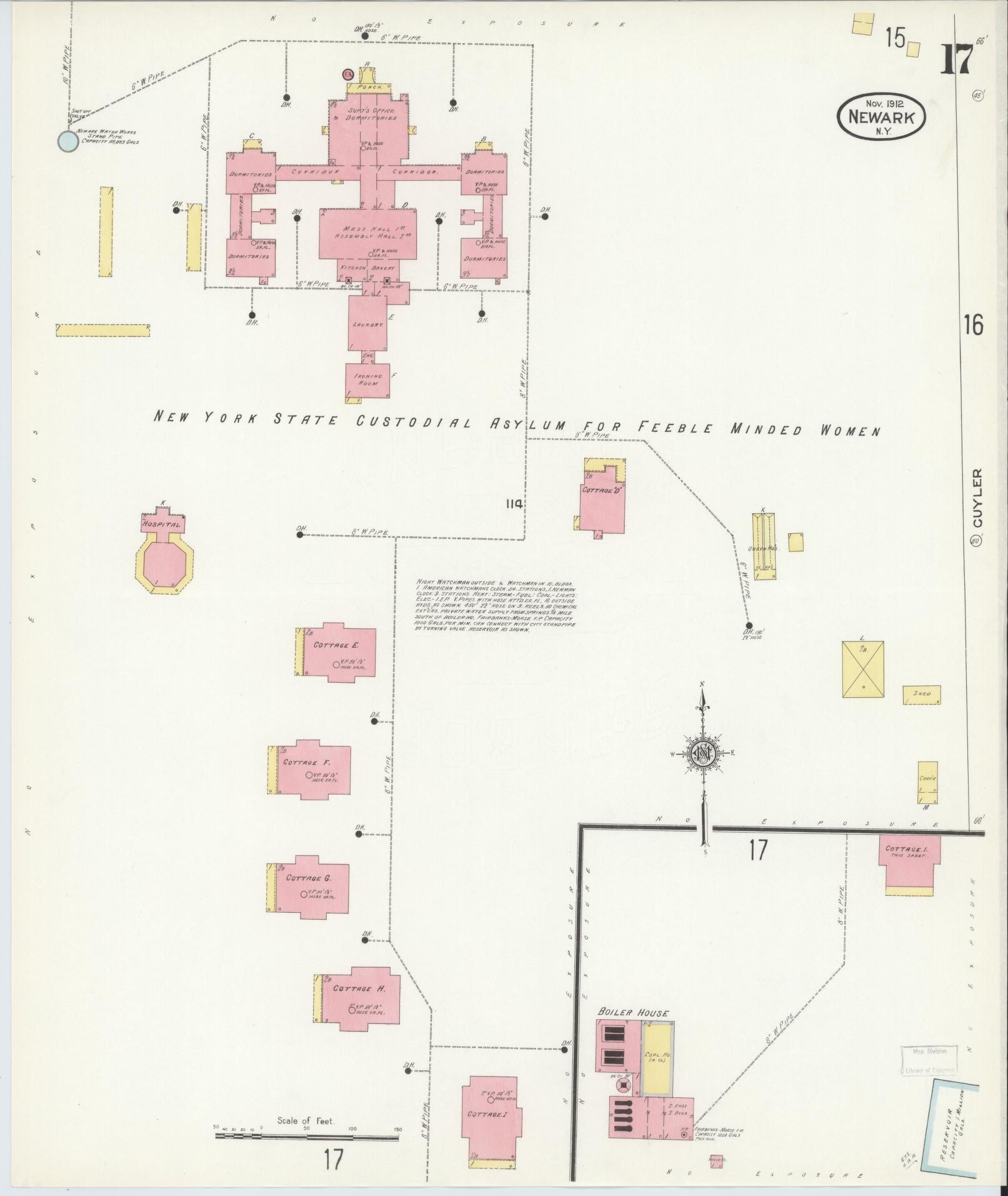 Sanborn Fire Insurance Map from Newark, Wayne County, New York (1912), Sheet #0017 - Complete Map Set gallery image, historic Sanborn map, vintage wall art, New York New York