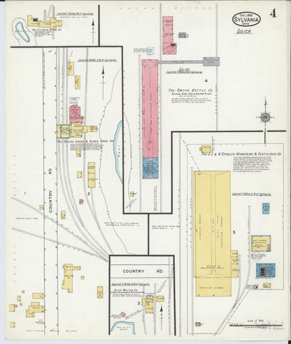 Sanborn Fire Insurance Map from Sylvania, Lucas County, Ohio (1919), Sheet #0004 - Historic Sanborn Fire Insurance Map Print, vintage old map wall art, antique decor, genealogy gift, Ohio Ohio map