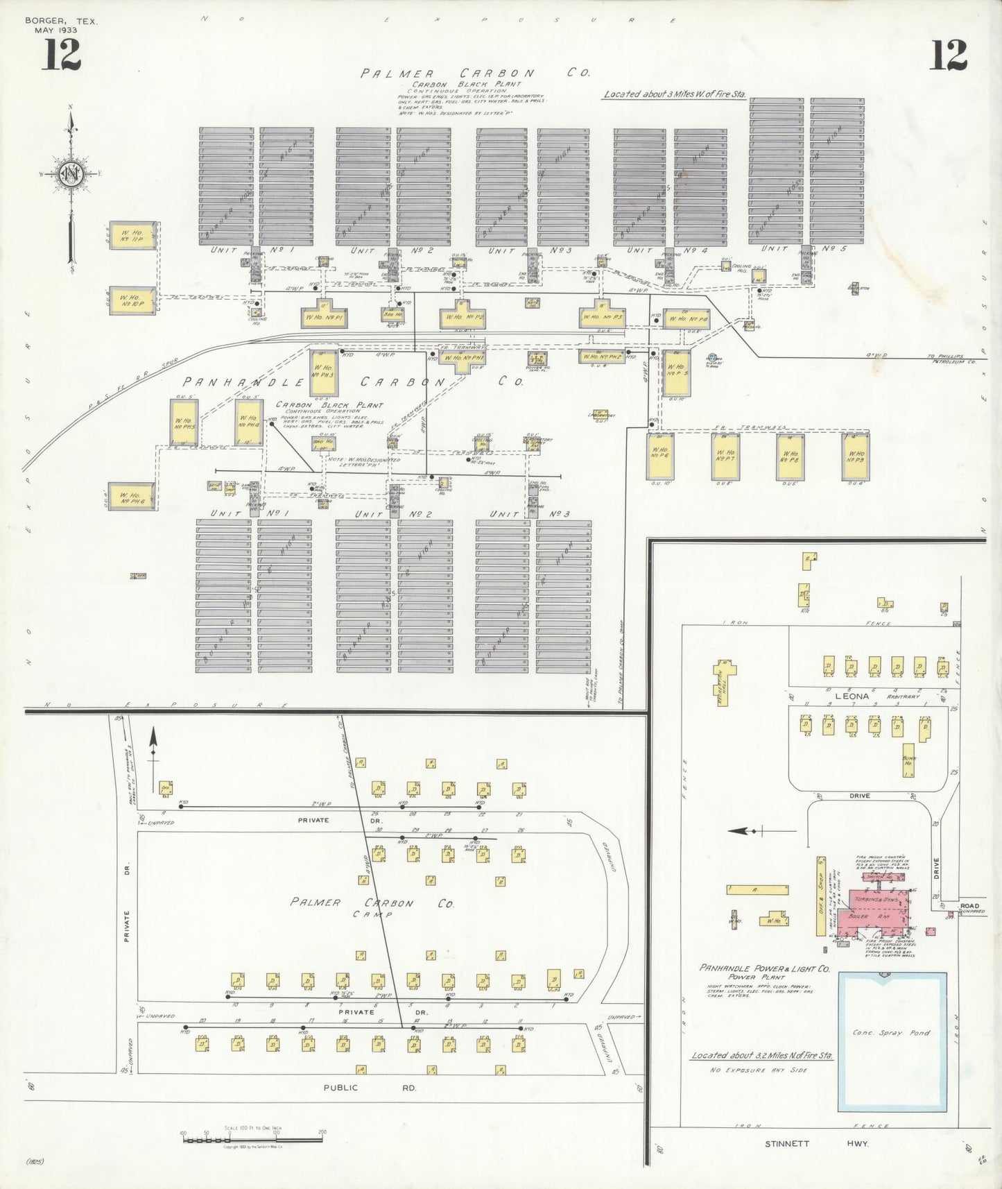 Sanborn Fire Insurance Map from Borger, Hutchinson County, Texas (1933), Sheet #0012 - Complete Map Set gallery image, historic Sanborn map, vintage wall art, Texas Texas