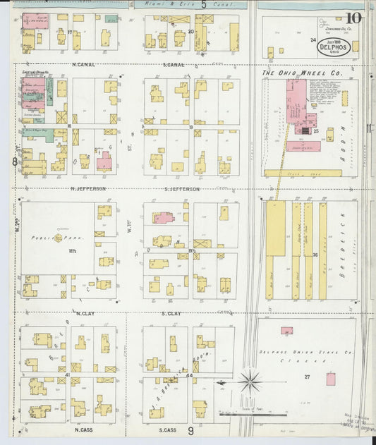 Sanborn Fire Insurance Map from Delphos, Van Wert And Allen Counties, Ohio (1899), Sheet #0010 - Historic Sanborn Fire Insurance Map Print, vintage old map wall art, antique decor, genealogy gift, Ohio Ohio map