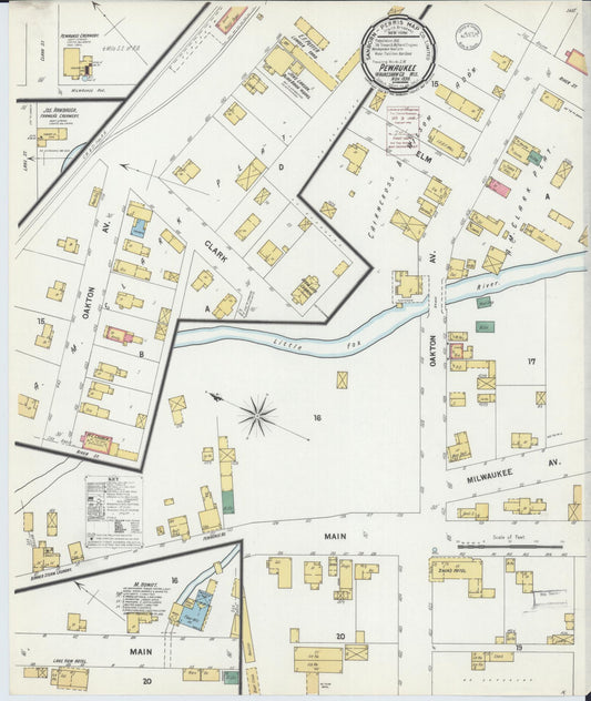 Sanborn Fire Insurance Map from Pewaukee, Waukesha County, Wisconsin (1899), Sheet #0001 - Historic Sanborn Fire Insurance Map Print, vintage old map wall art, antique decor, genealogy gift, Wisconsin Wisconsin map