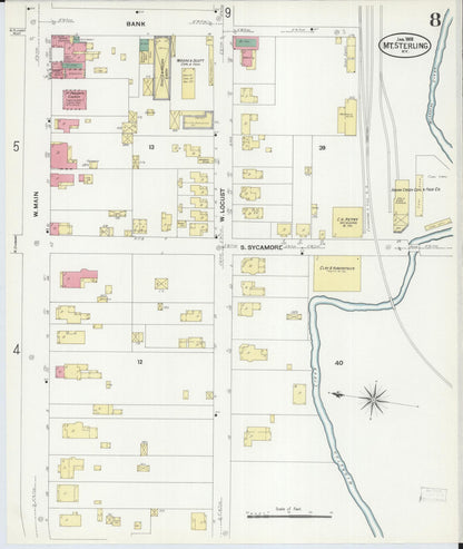 Sanborn Fire Insurance Map from Mount Sterling, Montgomery County, Kentucky (1908), Sheet #0008 - Complete Map Set gallery image, historic Sanborn map, vintage wall art, Kentucky Kentucky