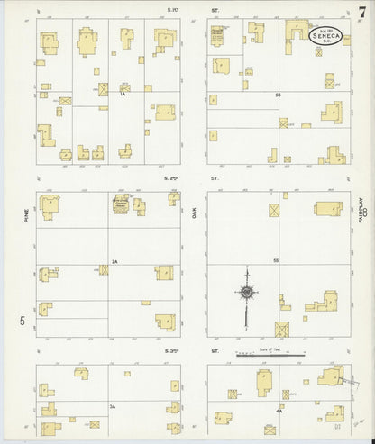 Sanborn Fire Insurance Map from Seneca, Oconee County, South Carolina (1911), Sheet #0007 - Complete Map Set gallery image, historic Sanborn map, vintage wall art, South Carolina South Carolina