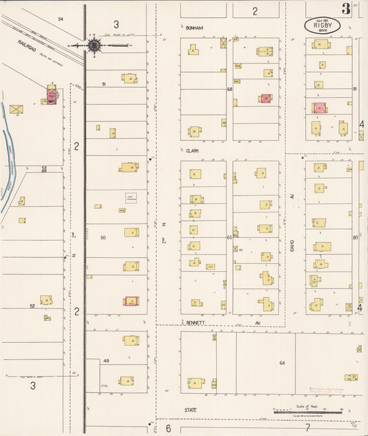 Sanborn Fire Insurance Map from Rigby, Jefferson County, Idaho (1921), Sheet #0003 - Historic Sanborn Fire Insurance Map Print, vintage old map wall art, antique decor, genealogy gift, Idaho Idaho map