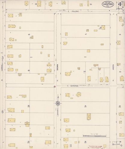 Sanborn Fire Insurance Map from Hanford, Kings County, California (1913), Sheet #0004 - Complete Map Set gallery image, historic Sanborn map, vintage wall art, California California