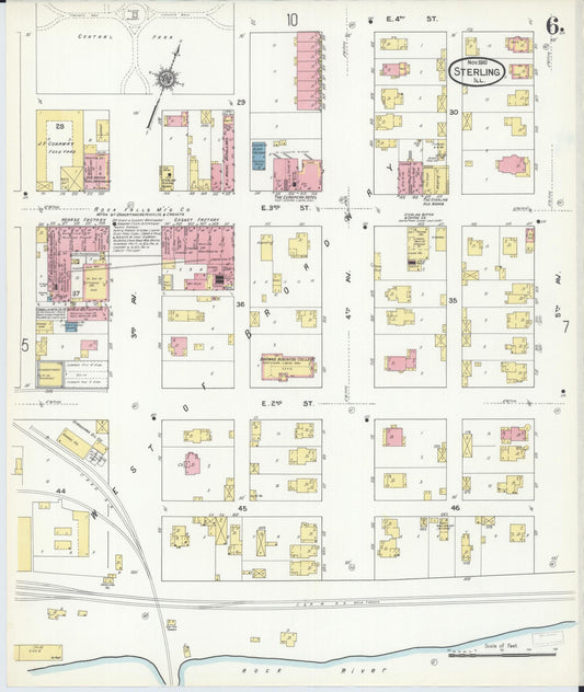 Sanborn Fire Insurance Map from Sterling, Whiteside County, Illinois (1910), Sheet #0006 - Historic Sanborn Fire Insurance Map Print, vintage old map wall art, antique decor, genealogy gift, Illinois Illinois map