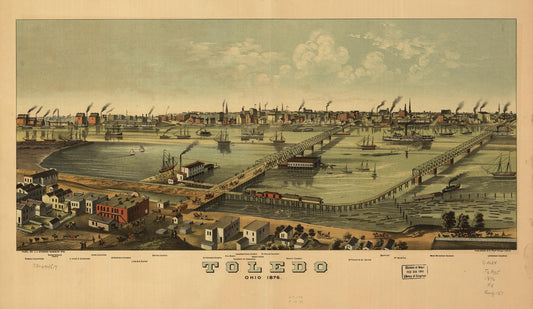 Toledo, Ohio 1876. (1876) – Historic Bird’s-Eye View Panorama Print