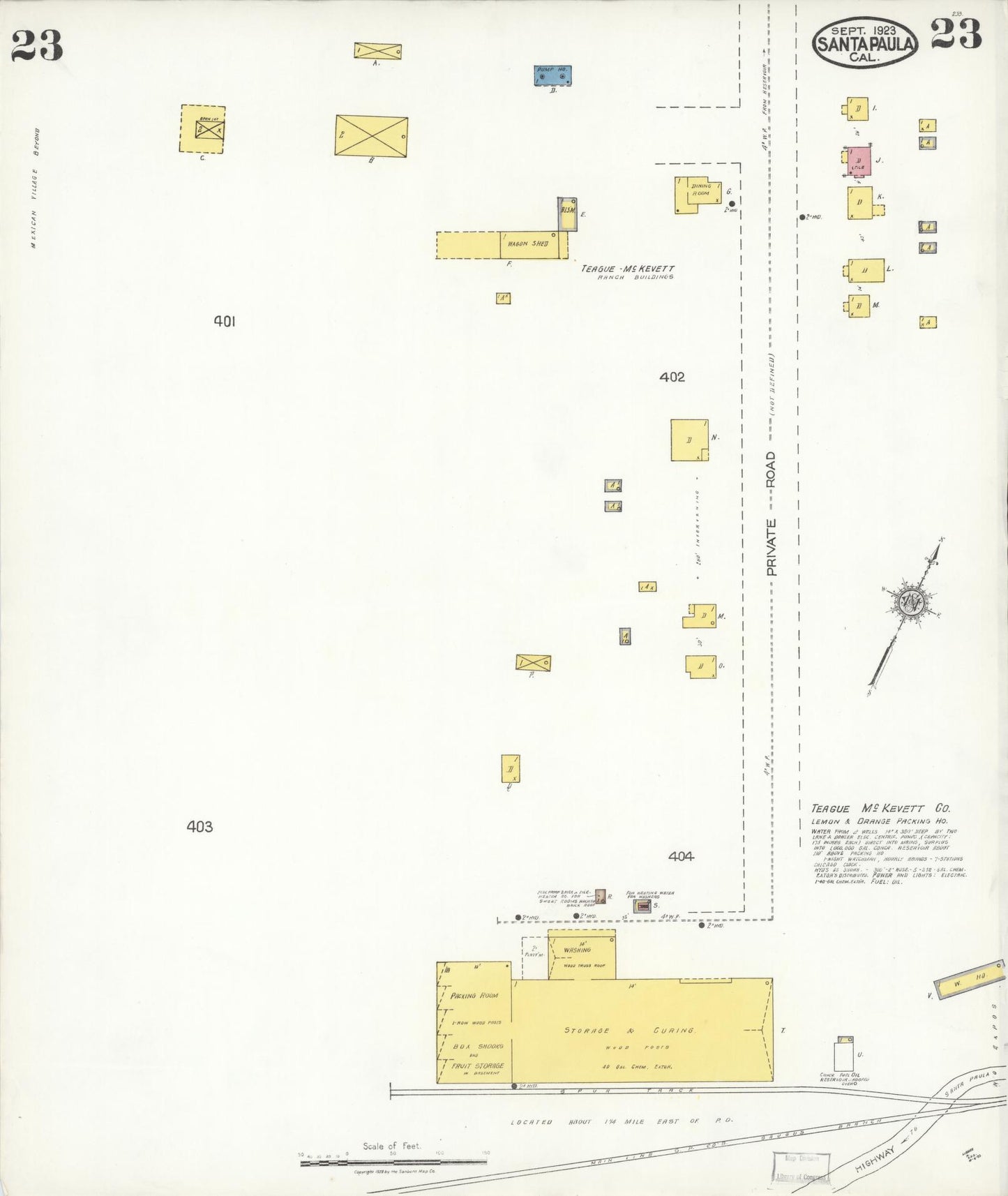 Sanborn Fire Insurance Map from Santa Paula, Ventura County, California (1923), Sheet #0023 - Complete Map Set gallery image, historic Sanborn map, vintage wall art, California California