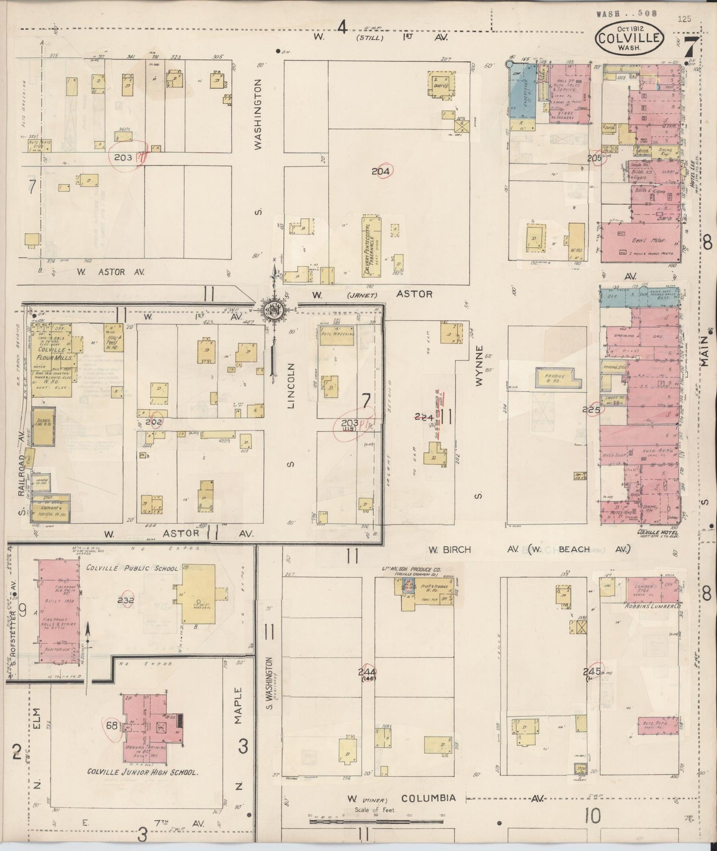 Sanborn Fire Insurance Map from Colville, Stevens County, Washington (1940), Sheet #0007 - Complete Map Set gallery image, historic Sanborn map, vintage wall art, Washington Washington